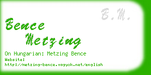 bence metzing business card